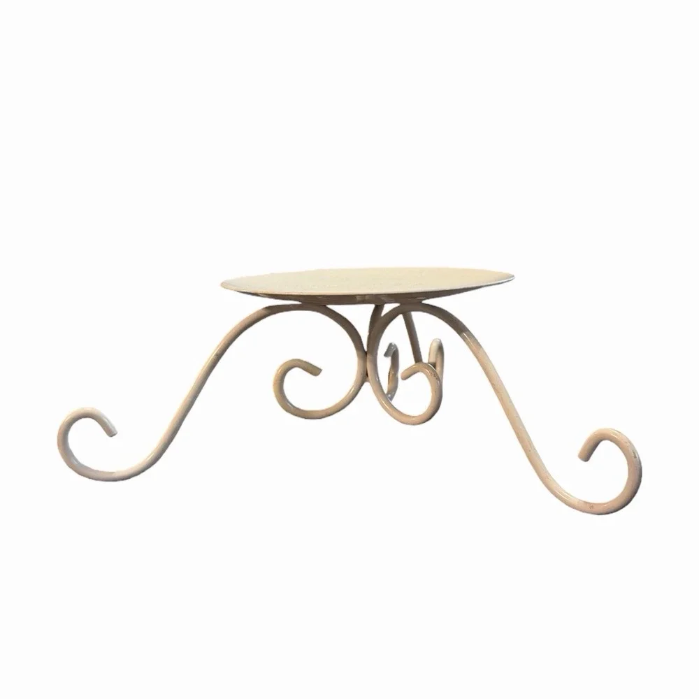 Vintage Candle Holders‎ White Metal Scroll Set of (3)